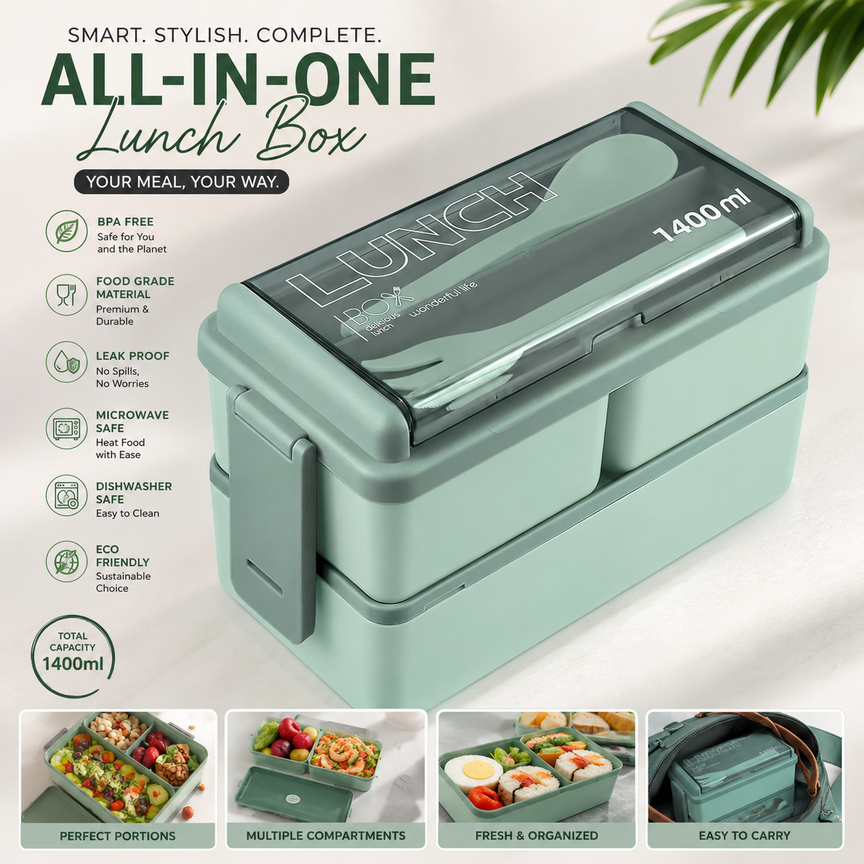 Essentials India DuoStack Bento Lunch Box