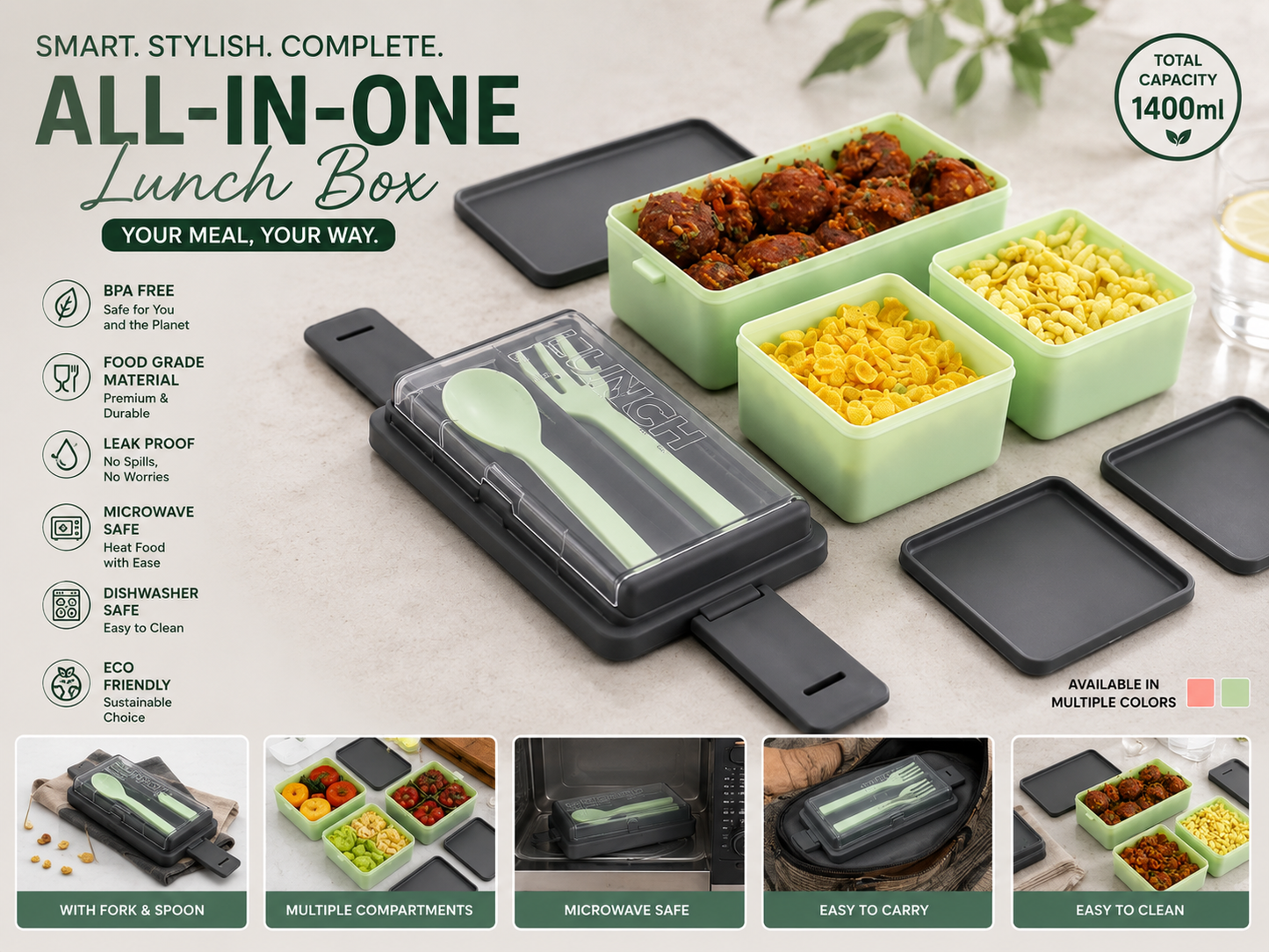 Essentials India DuoStack Bento Lunch Box