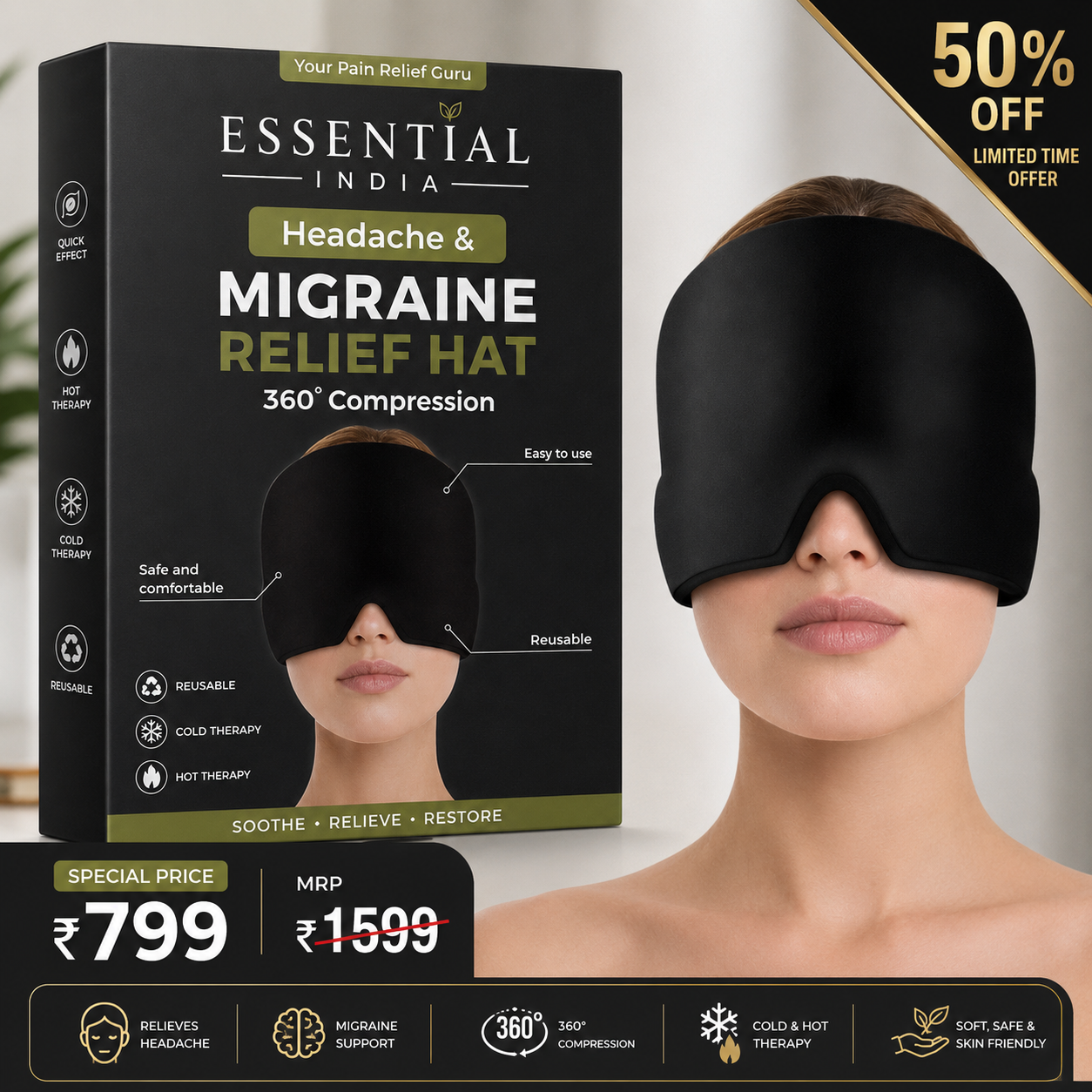 Essentials India MigraCool™ Relief Cap
